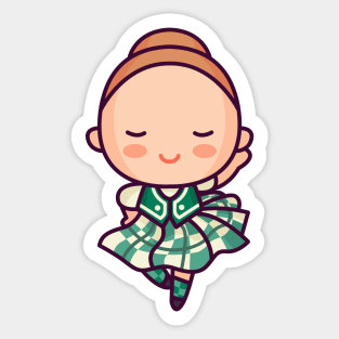 Cute Scottish Folk Dancer Girl Sticker